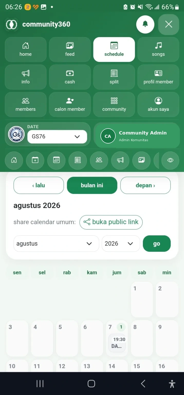 Sanitized Community360 interface